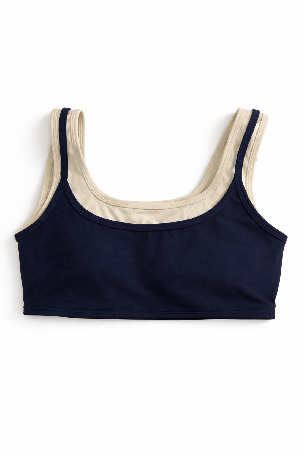 Double Layer Essential Bra- Navy & Buttercream