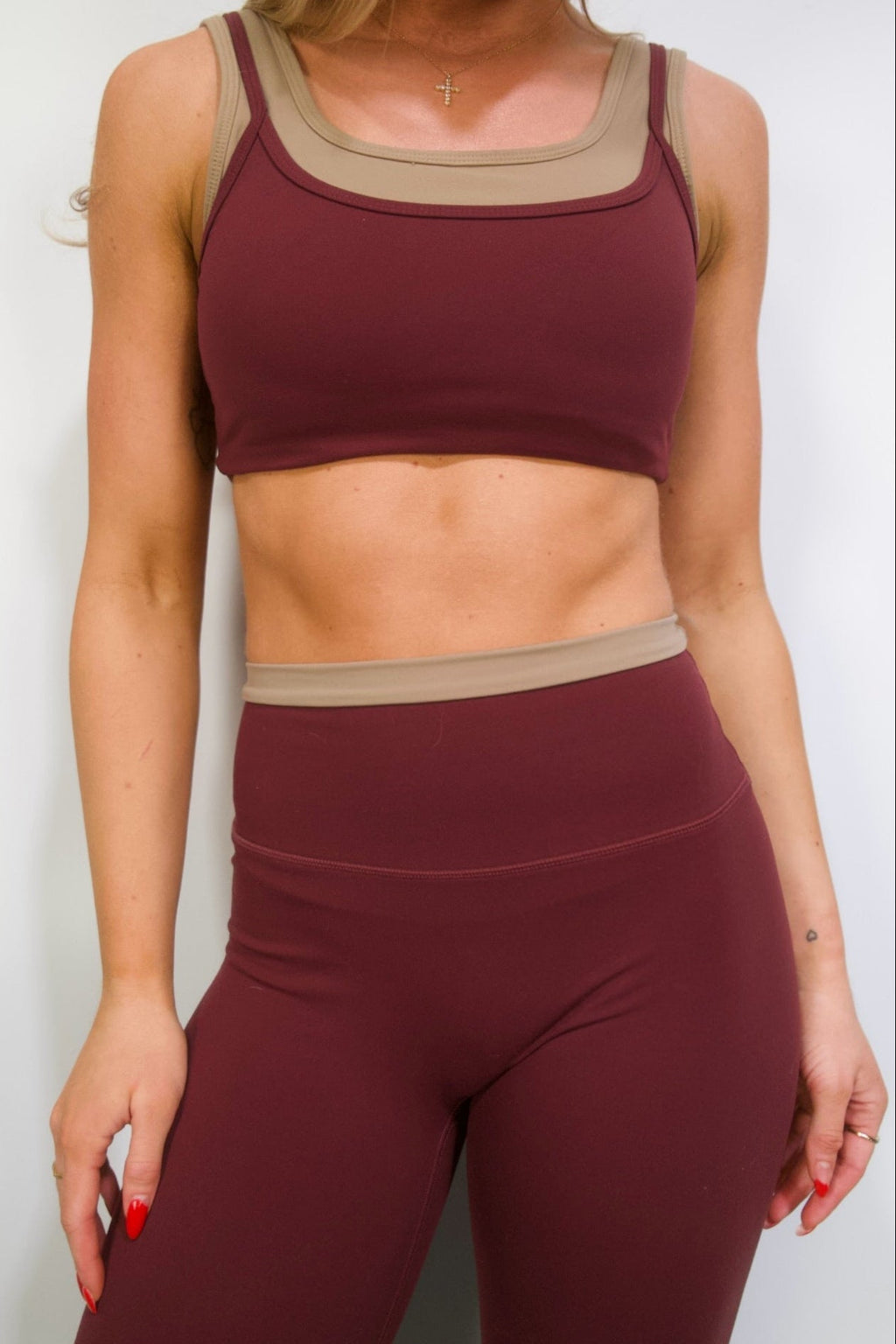 Double Layer Essential Bra- Toasted Berry & Taupe