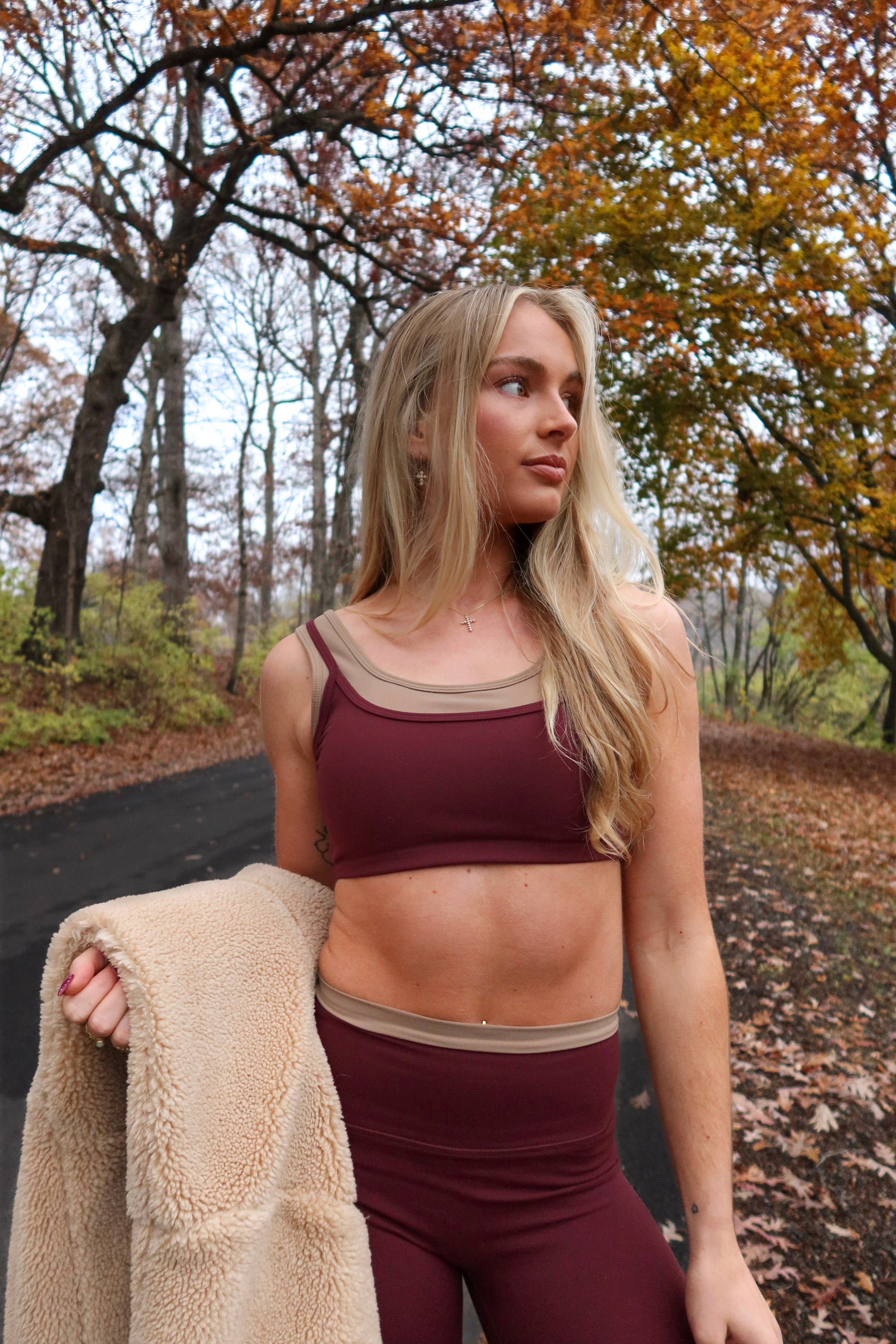 Double Layer Essential Bra- Toasted Berry & Taupe