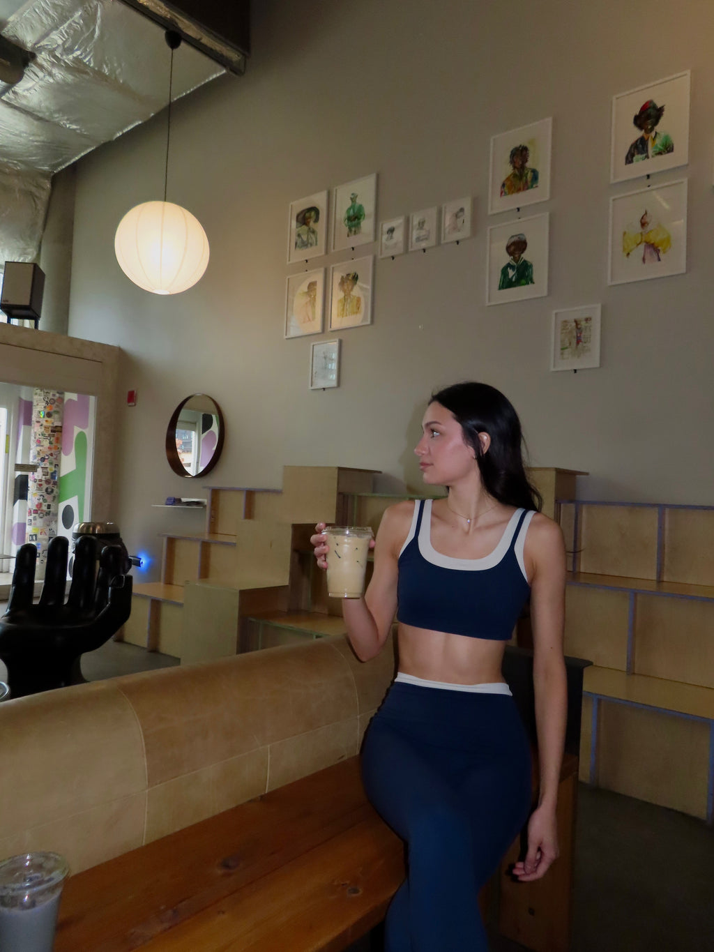 Double Layer Essential Bra- Navy & Buttercream