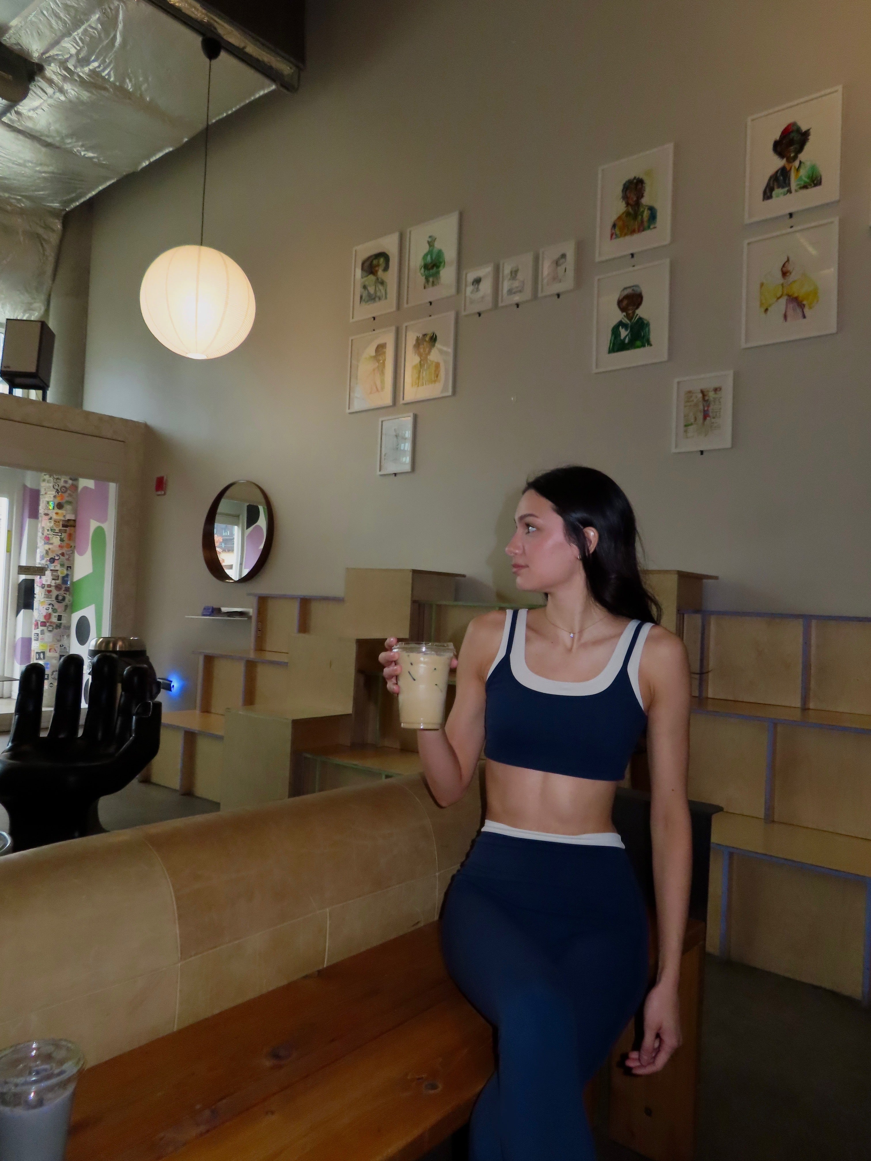 Double Layer Essential Bra- Navy & Buttercream