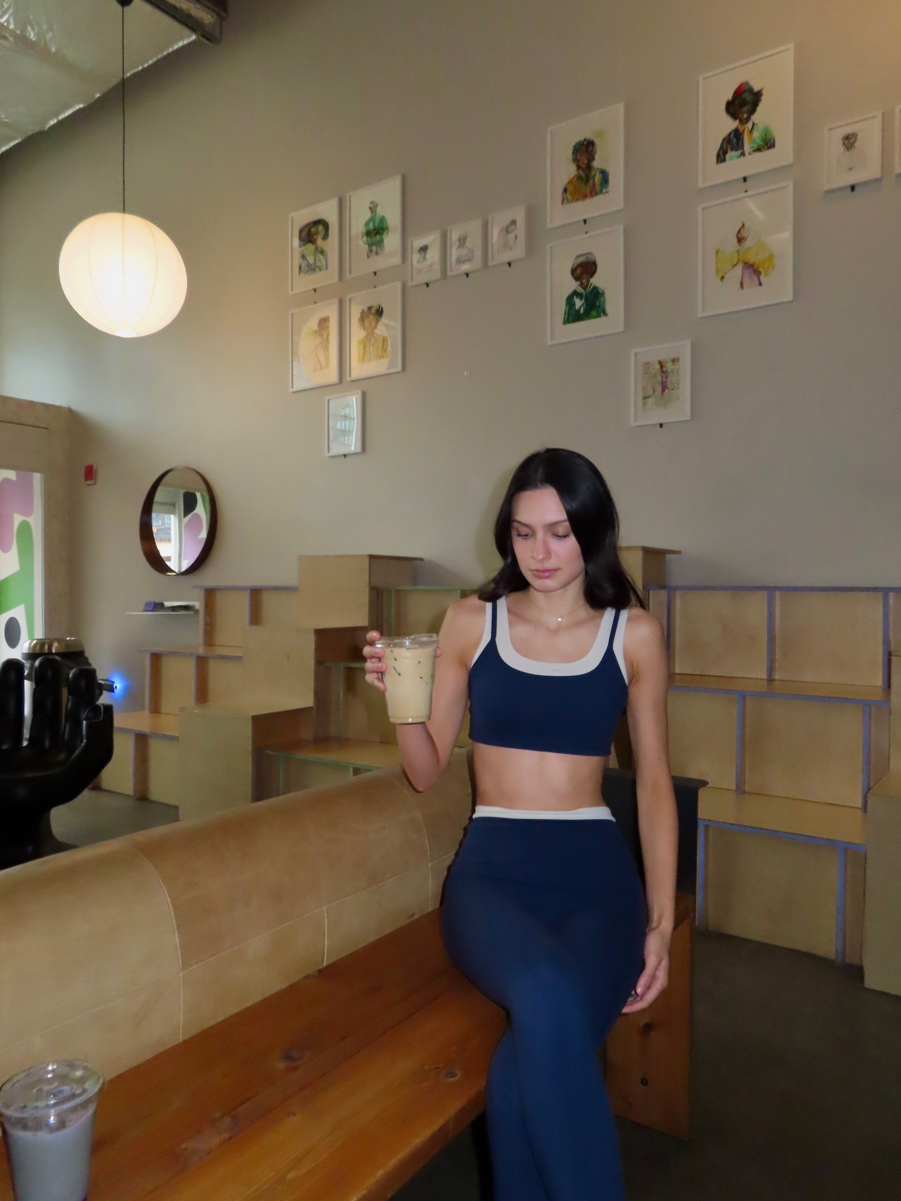 Double Layer Essential Bra- Navy & Buttercream