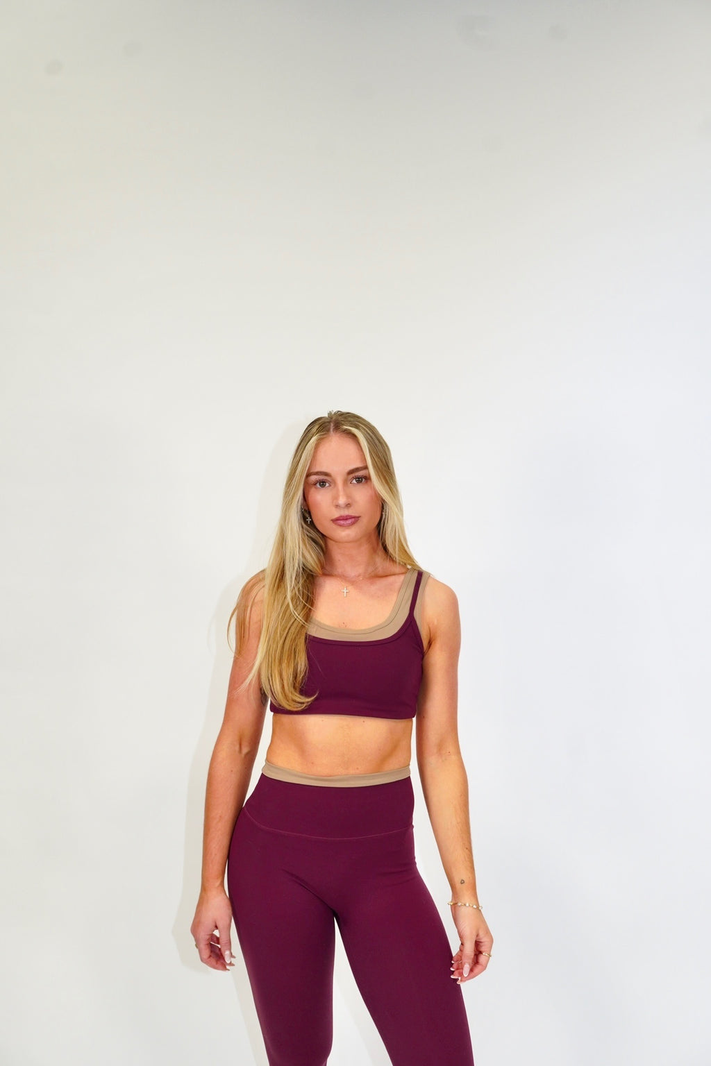 Double Layer Essential Bra- Toasted Berry & Taupe