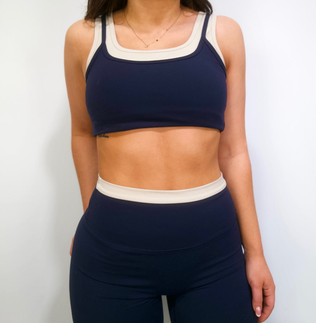 Double Layer Essential Bra- Navy & Buttercream